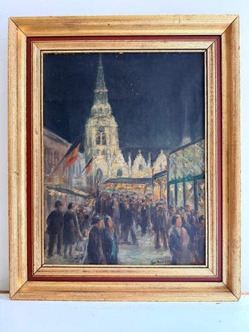 Leo Bunnens (1871-1960) - Kermis bij nacht, Anderlecht