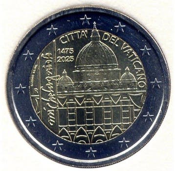 Vaticaan. 2 Euro 2025 Michelangelo (Zonder minimumprijs)
