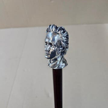 Canne de marche - Bois - Canne de marche en argent 825