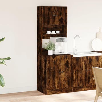 vidaXL Keukenkast 60x50x180 cm bewerkt hout gerookt, Huis en Inrichting, Verzenden, Nieuw
