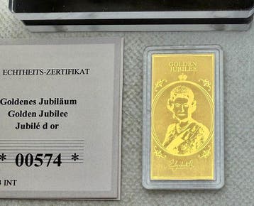Verenigd Koninkrijk. Golden Jubilee , oro 1/200 Oz (.999)