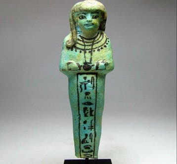 Oude Egypte, Nieuwe rijk Faience Zeldzame faience shabti van