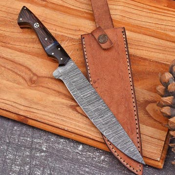 Keukenmes - Chefs knife - wengehout, Black G 10 en hars -