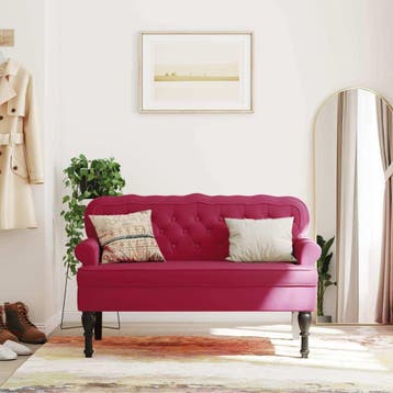 vidaXL Bankje met rugleuning 119,5x64,5x75 cm fluweel, Verzenden