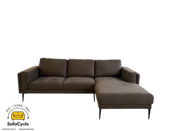 Hoekzetel donkerbruin in stof, hoek R – overstock, Huis en Inrichting, Verzenden, Nieuw
