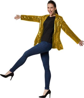 2dekans | Dressforfun Paillettenjas dames goud XXL -, Kleding | Dames, Ophalen of Verzenden, Nieuw