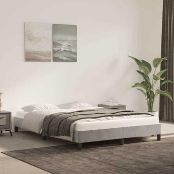 vidaXL Bedframe zonder matras 140x200 cm fluweel lichtgrijs, Verzenden, Nieuw