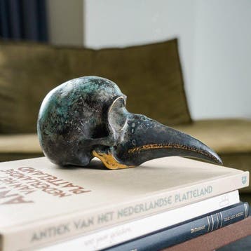 sculptuur, NO RESERVE PRICE - Patinated Sculpture Bird Head