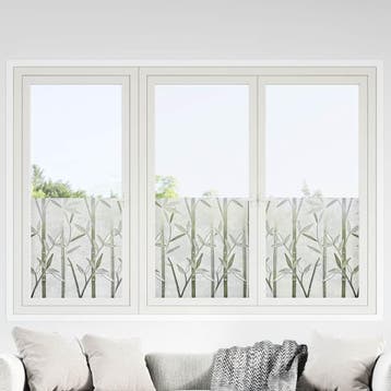 vidaXL Raamfolies 2 st mat bamboepatroon PVC, Verzenden, Nieuw