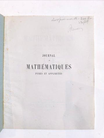 Journal de Mathématiques Pures et Appliquées - Original