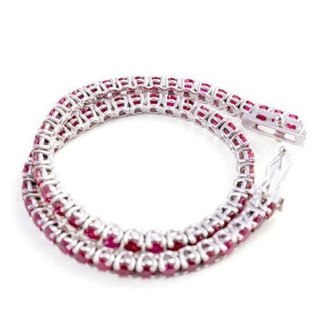 Sans prix de réserve - Bracelet - 18 carats Or blanc Rubis, Handtassen en Accessoires, Antieke sieraden