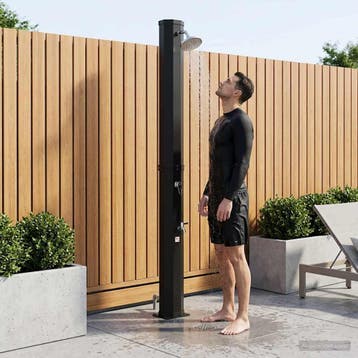 vidaXL Zonne-douche met douchekop en kraan PVC, ABS,, Verzenden, Nieuw