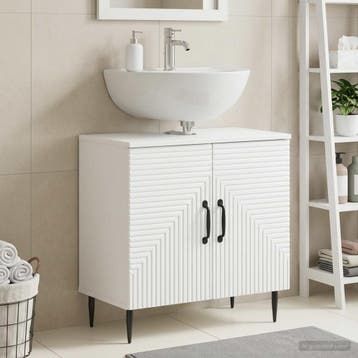 vidaXL Wastafel kabinet voor de badkamer HAARLEM Wit, Huis en Inrichting, Verzenden, Nieuw