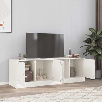 vidaXL Tv-meubelen 2 st 67x39x44 cm staal wit, Verzenden