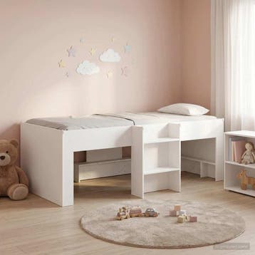 vidaXL Kinderhoogslaper Wit 100 x 200 cm Bewerkt hout, Verzenden