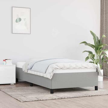 vidaXL Bedframe zonder matras 90x190 cm stof lichtgrijs, Verzenden