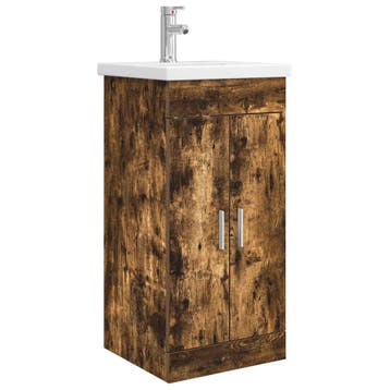 vidaXL Badkamer Vanity met Wastafel Gerookt eiken 42 x 40 x, Verzenden, Nieuw