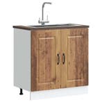 vidaXL Spoelbakonderkast Kalmar 80x46x81,5 cm bewerkt hout, Verzenden, Nieuw
