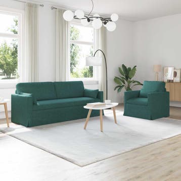 vidaXL bank / zetelstel 2 st Donkergroen Stof, Huis en Inrichting, Verzenden, Nieuw
