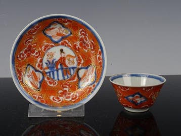 Kop en schotel - Porselein - Kangxi 1662-1722