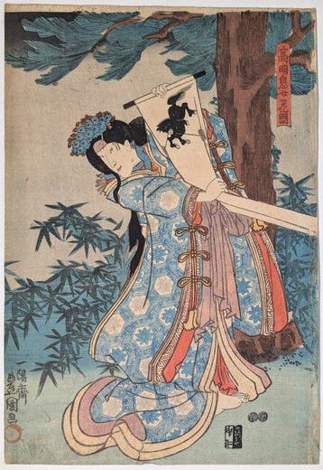 Kunisada • Tto Dairi Hana no Mon • Japanse houtsnede •