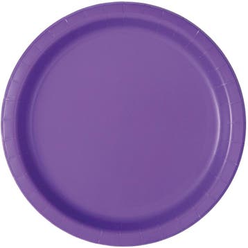 Paarse Borden Neon Rond 23cm 16st, Verzenden, Nieuw