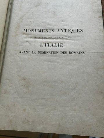 M. Jos. Micali - Monuments antiques [Atlas only - 1824, Antiquités & Art