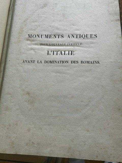 M. Jos. Micali - Monuments antiques [Atlas only - 1824, Antiquités & Art, Antiquités | Livres & Manuscrits