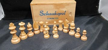 Staunton wooden chess set - complet - Jeu déchecs - Bois, Antiquités & Art