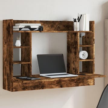 vidaXL Wandbureau 105x48x75 cm bewerkt hout gerookt, Verzenden, Nieuw