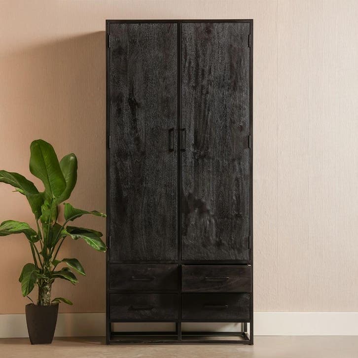 Mangohouten Kast Brendon 90 cm, Huis en Inrichting, Kasten | Overige, Nieuw, Verzenden