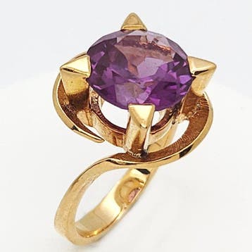 Bague - 18 carats Or jaune - 2.00ct. tw. Améthyste