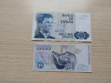 Espagne. - 2 x 10 000 Pesetas - various dates - Pick 161 and, Timbres & Monnaies, Billets de banque | Europe | Billets non-euro