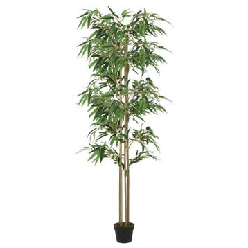 vidaXL Kunstplant bamboe 988 bladeren 150 cm groen, Verzenden, Nieuw