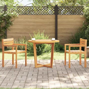 vidaXL Tuintafel rond Ø90x75 cm massief acaciahout, Tuin en Terras, Verzenden, Nieuw