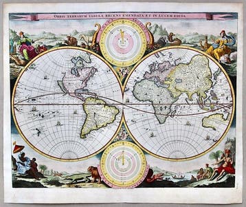 World - Wereld; Daniël Stoopendaal - Orbis Terrarum tabula, Nieuw