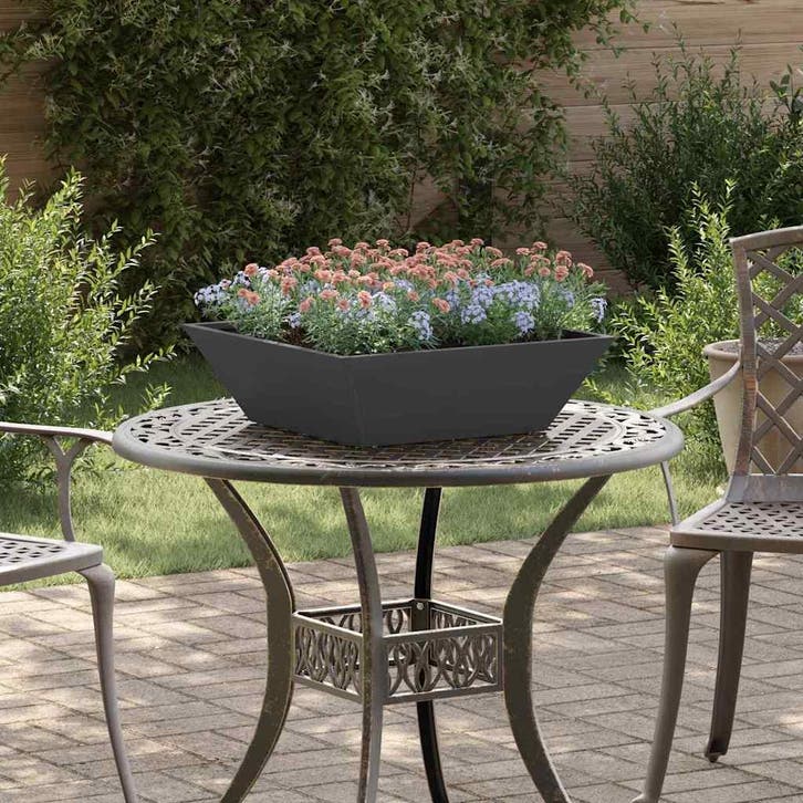 vidaXL Plantenbak Zwart 50 x 50 x 15 cm Koudgewalst staal, Jardin & Terrasse, Pots de fleurs, Envoi