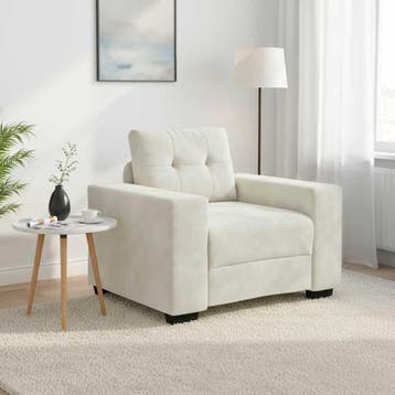 vidaXL Sofastoel Crème 100x78x80 cm Fluweel, Verzenden, Nieuw