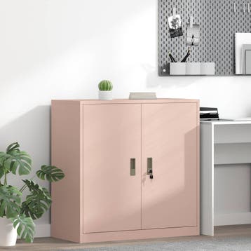 vidaXL Opbergkast Roze 90 x 40 x 90 cm Staal, Huis en Inrichting, Verzenden, Nieuw