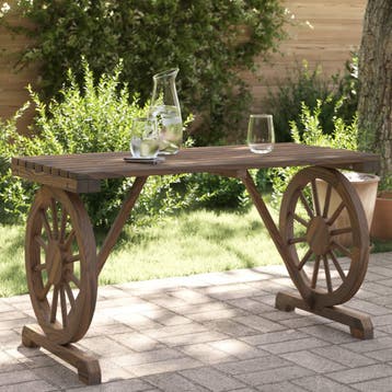 vidaXL Tuintafel 115x55x65 cm massief vurenhout, Verzenden, Nieuw