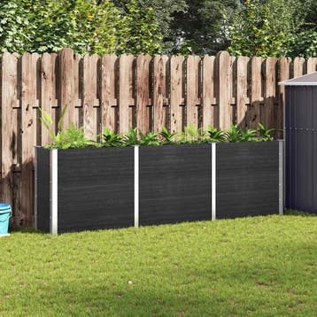 vidaXL Plantenbak verhoogd 300x50x91 cm HKC grijs, Verzenden, Nieuw
