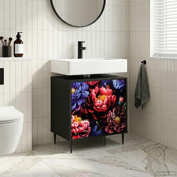 vidaXL Badkamerkast KIEL Zwart eiken 60 x 40 x 61 cm Bewerkt, Verzenden