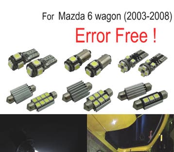 Kit 17 Ampoules Led Intérieur Pour Mazda 6 Wagon 03-08, Verzenden