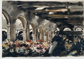 Raymond Renéfer (1879–1957) - Marché aux fleurs en Bretagne, Antiquités & Art