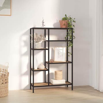 vidaXL Boekenkast 80x30x120 cm staal en bewerkt hout, Huis en Inrichting, Verzenden, Nieuw