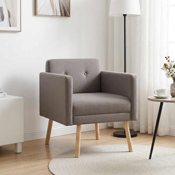 vidaXL Accentstoel Taupe Stof, Huis en Inrichting, Verzenden, Nieuw