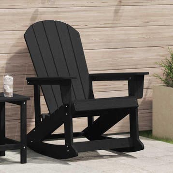 vidaXL Adirondack Schommelstoel Zwart HDPE, Jardin & Terrasse, Verzenden