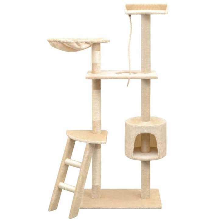 vidaXL Kattenkrabpaal met sisal krabpalen 150 cm beige, Dieren en Toebehoren, Katten-accessoires, Nieuw, Verzenden