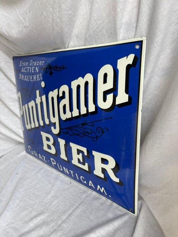 Schitterend Puntigamer Bier emaille bord van de beroemde