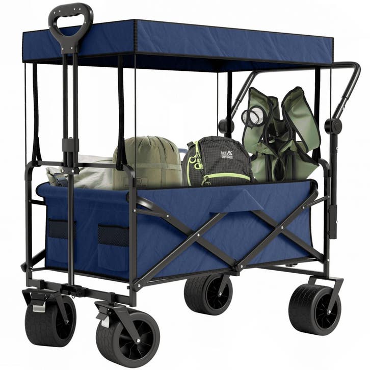 Avalo Bolderkar XL Overdekt Blauw, Caravanes & Camping, Chariots, Envoi